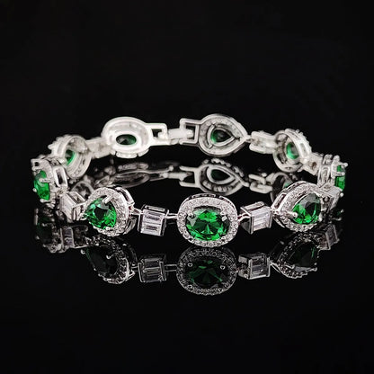 Fashion Micro-Inlaid Copper Platinum-Plated Zircon Bracelet