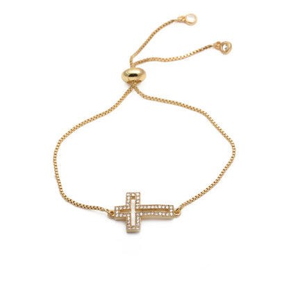 Fashion Micro-Inlaid Zircon Cross Bracelet