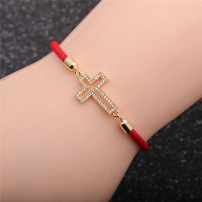 Fashion Micro-Inlaid Zircon Cross Bracelet