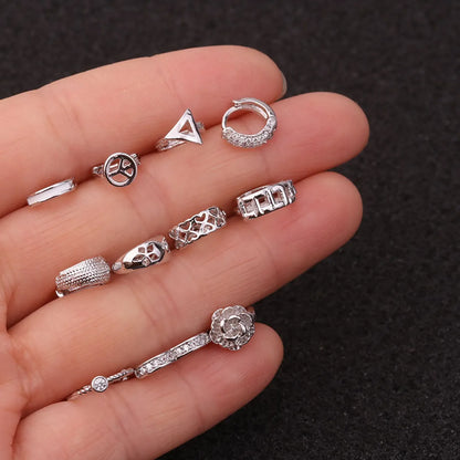 Fashion Mini Earrings Love Heart-shaped Zircon Earrings Wholesale