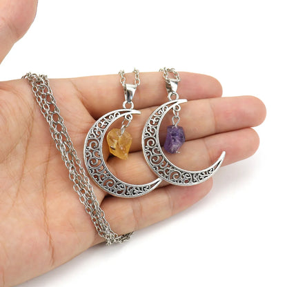 Fashion Moon Alloy Handmade Hollow Out Women'S Pendant Necklace 1 Piece