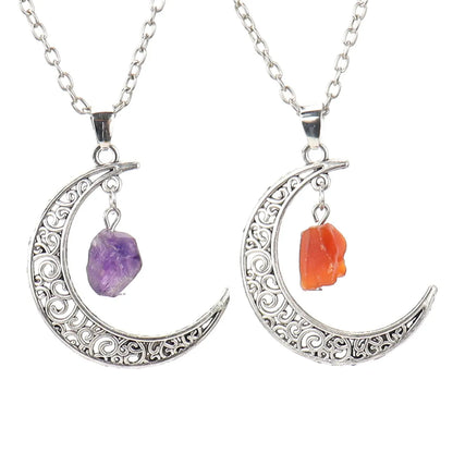 Fashion Moon Alloy Handmade Hollow Out Women'S Pendant Necklace 1 Piece