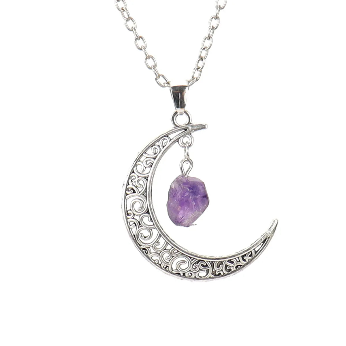 Fashion Moon Alloy Handmade Hollow Out Women'S Pendant Necklace 1 Piece