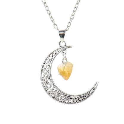 Fashion Moon Alloy Handmade Hollow Out Women'S Pendant Necklace 1 Piece