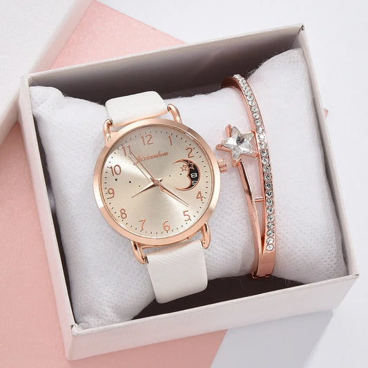 Fashion Moon Buckle Quartz Women'S Watches