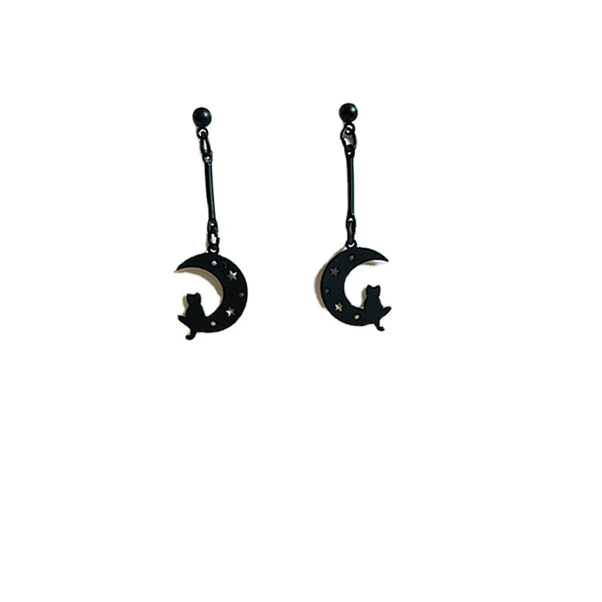 Fashion Moon Cat Metal Plating Women's Drop Earrings 1 Pair