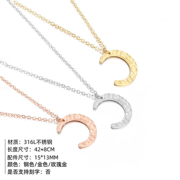 Fashion Moon Stainless Steel Plating Necklace