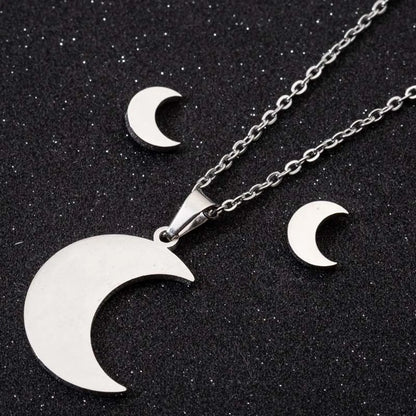 Fashion Moon Titanium Steel Plating Ear Studs