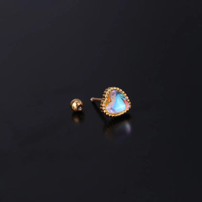 Ear Cartilage Rings & Studs Lady Geometric Copper Plating Artificial Gemstones