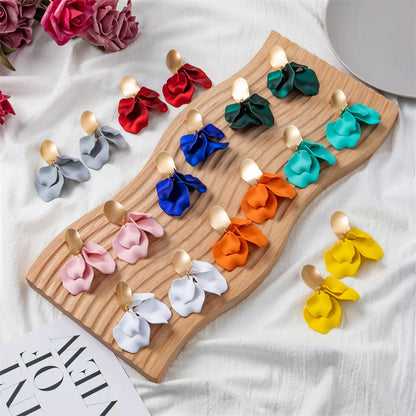 Fashion Multi-Color Petal Leaf Earrings Wholesale