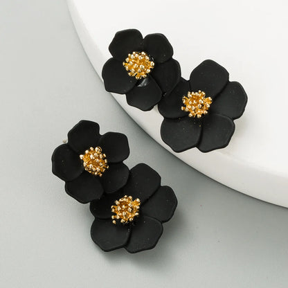 Fashion Flower Stoving Varnish Alloy Earrings