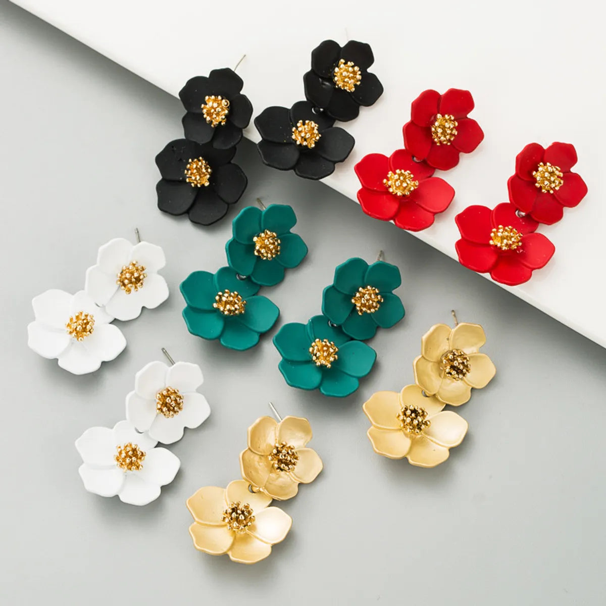 Fashion Flower Stoving Varnish Alloy Earrings