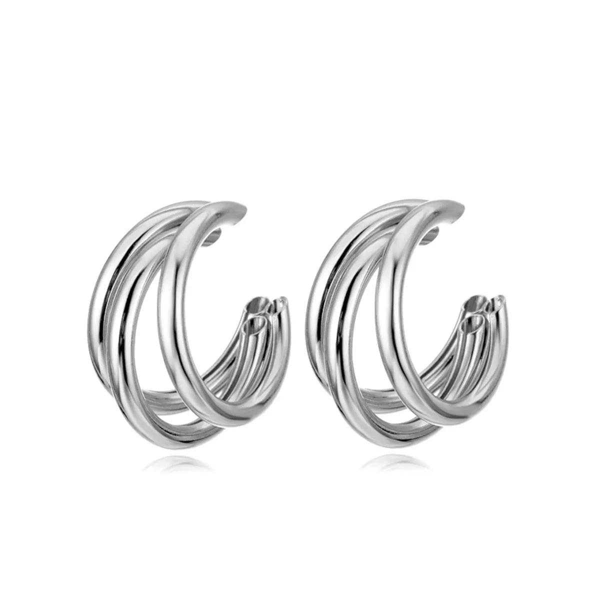 Fashion C Shape Metal No Inlaid Earrings In Bulk