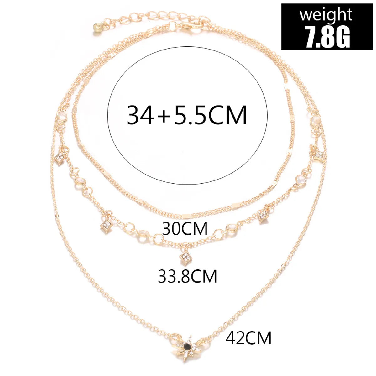 Fashion Multi-Layer Star Pendant Necklace