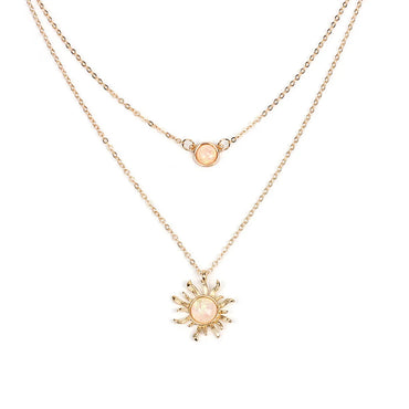 Fashion Multi-Layer Sunflower Women'S Necklace Wholesale