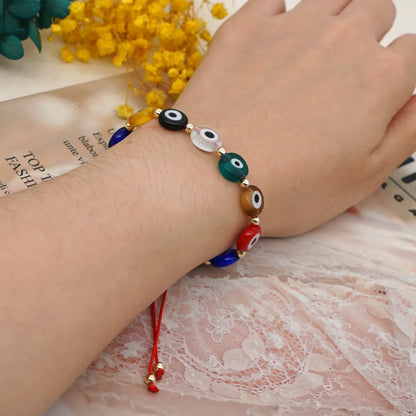 Fashion Multicolor Acrylic Gold Bead Bracelet