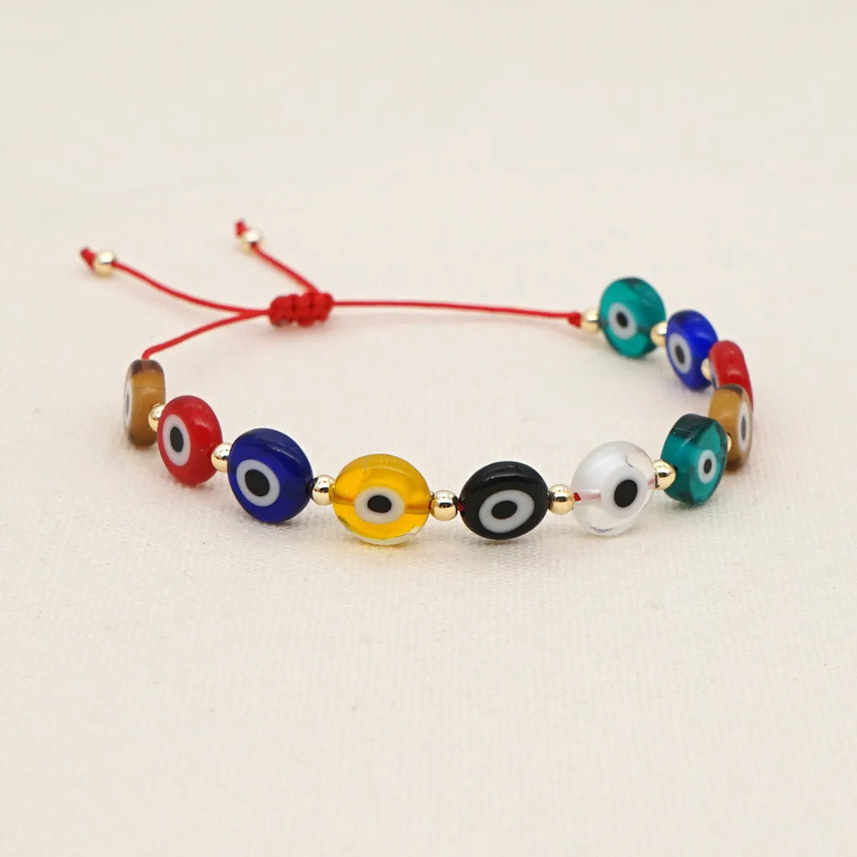 Fashion Multicolor Acrylic Gold Bead Bracelet