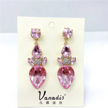 Fashion Multicolor Crystal Gem Fashion Temperament Earrings