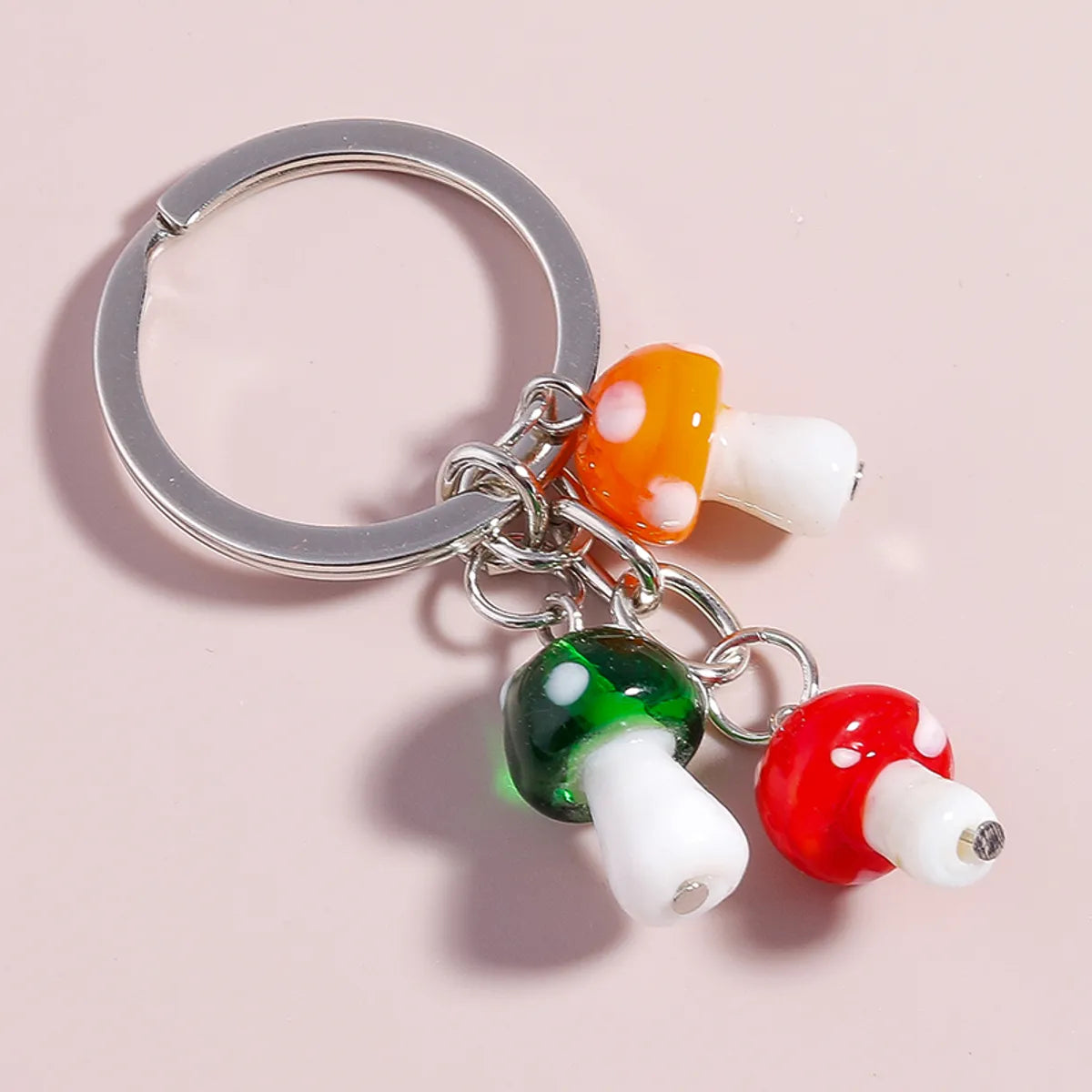 Fashion Multicolor Small Mushroom Keychain Cartoon Resin Pendant