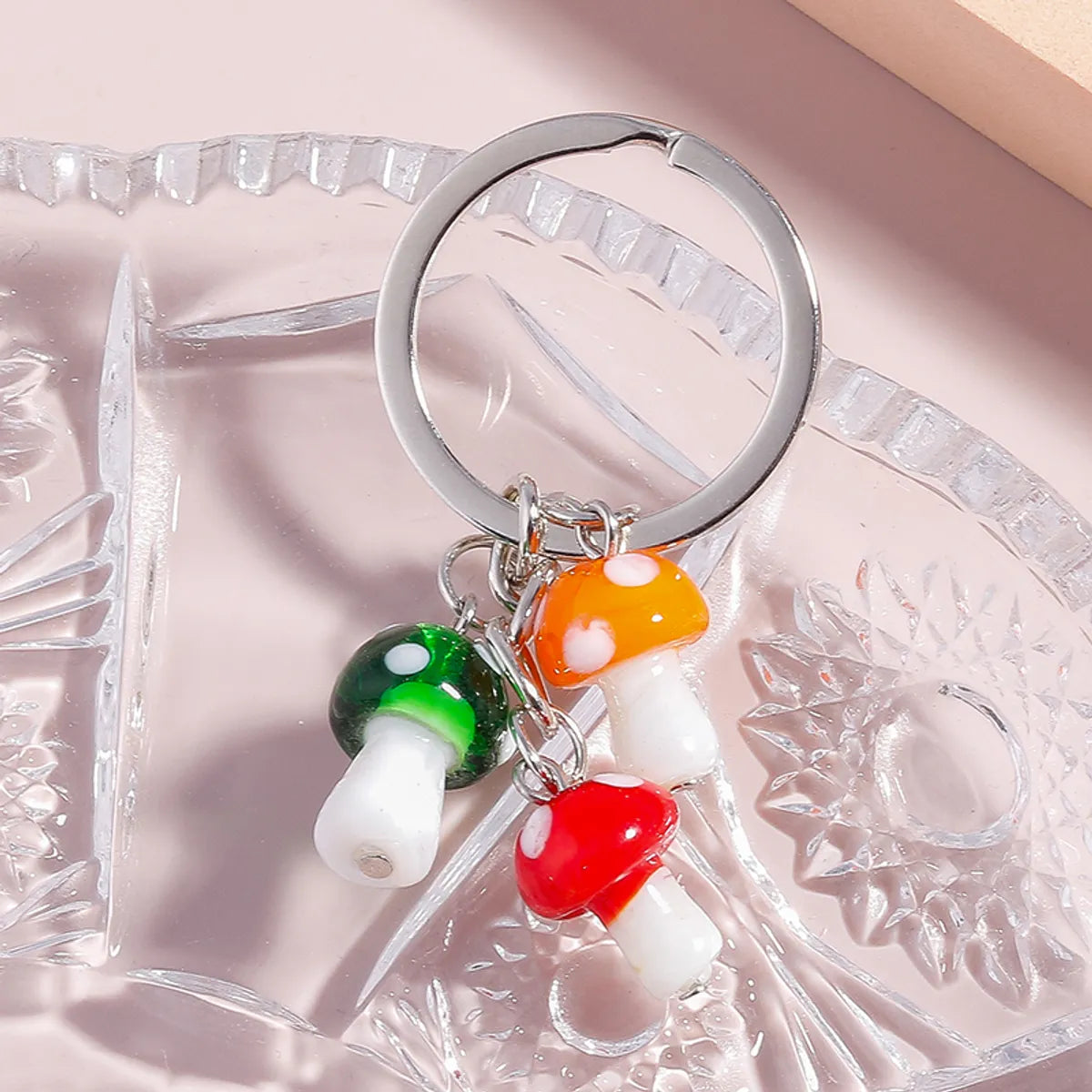 Fashion Multicolor Small Mushroom Keychain Cartoon Resin Pendant