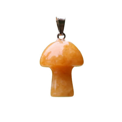 Fashion Mushroom Natural Crystal Polishing Pendant Necklace 1 Piece