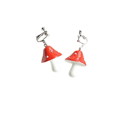 Fashion Mushroom Resin Plating Women's Earrings Necklace