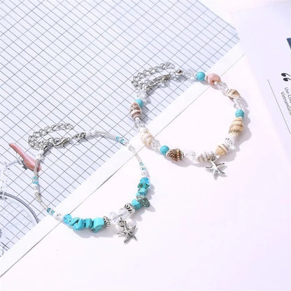 Fashion Conch Alloy Artificial Gemstones Women'S Bracelets