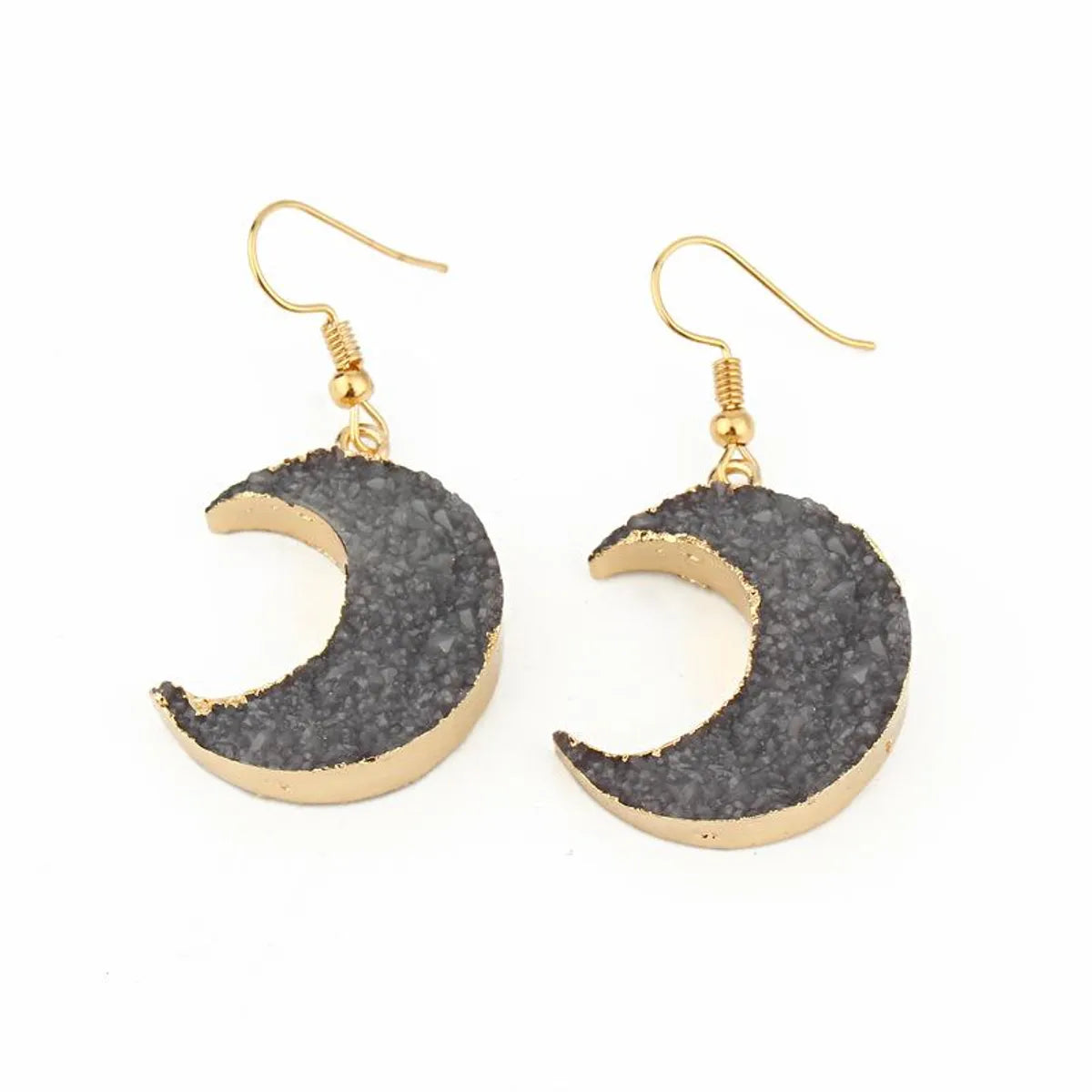 Fashion Natural Stone Moon Earrings Nhgo142926