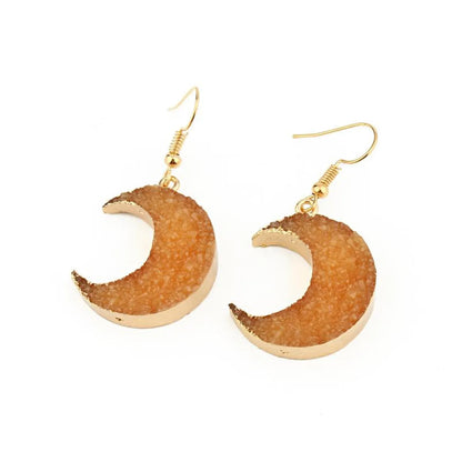 Fashion Natural Stone Moon Earrings Nhgo142926