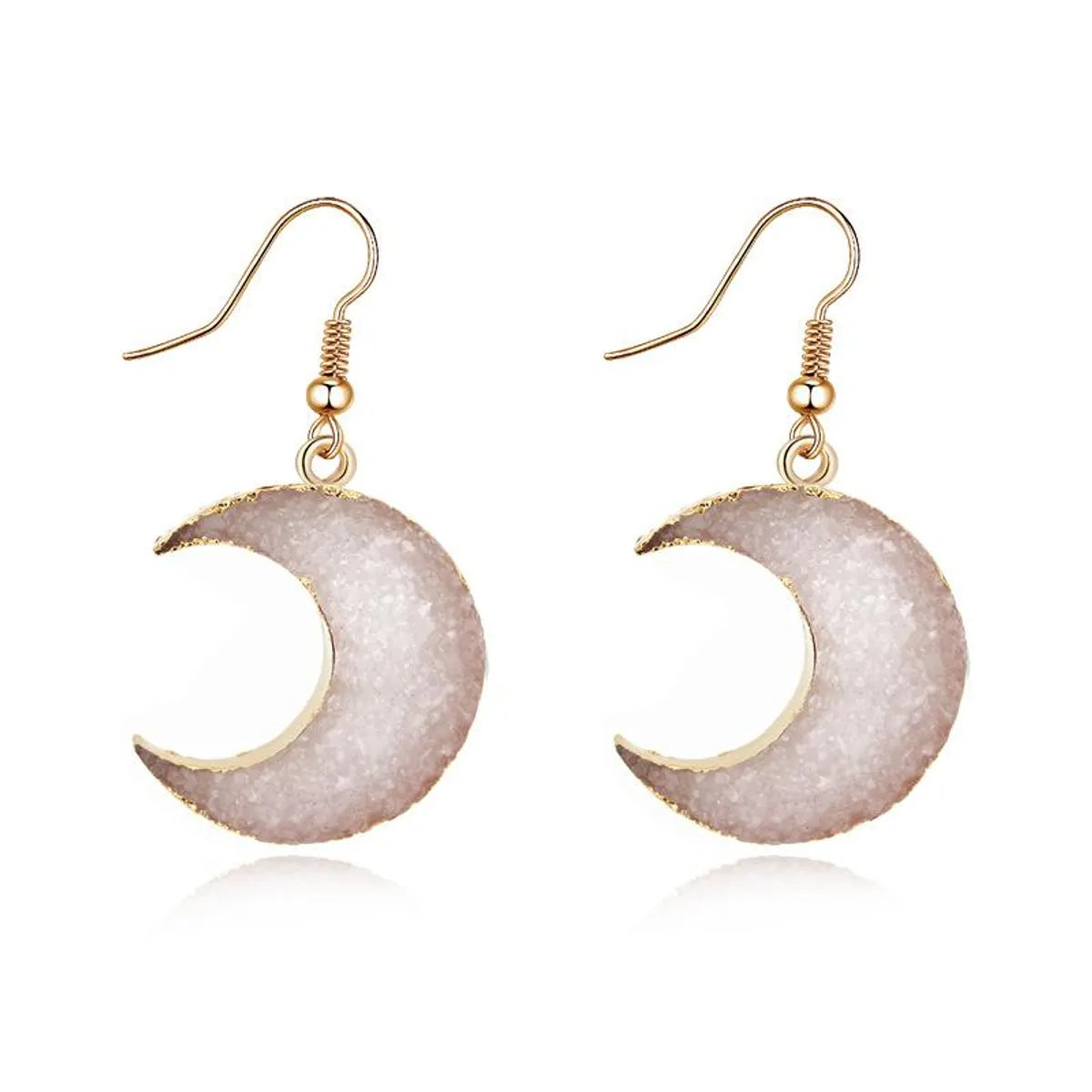 Fashion Natural Stone Moon Earrings Nhgo142926