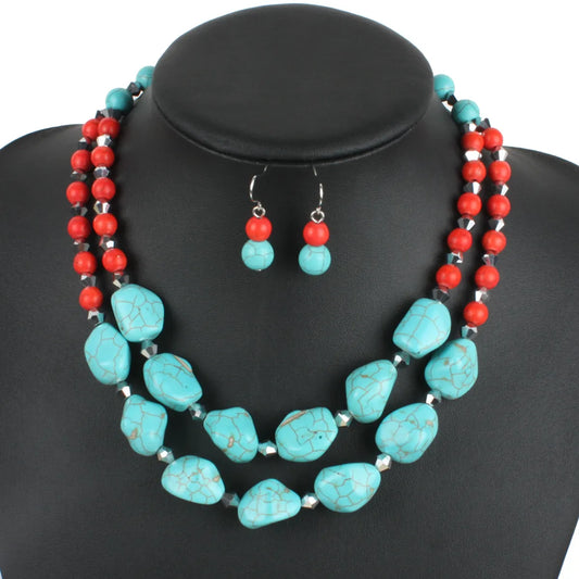 Fashion Natural?stone  Necklacegeometric (blue)  Nhct0248-blue