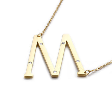 Kalen New Fashion Necklace 26 Beaded Letter-printing Gold Necklace European And American Popular Ornament  Sources