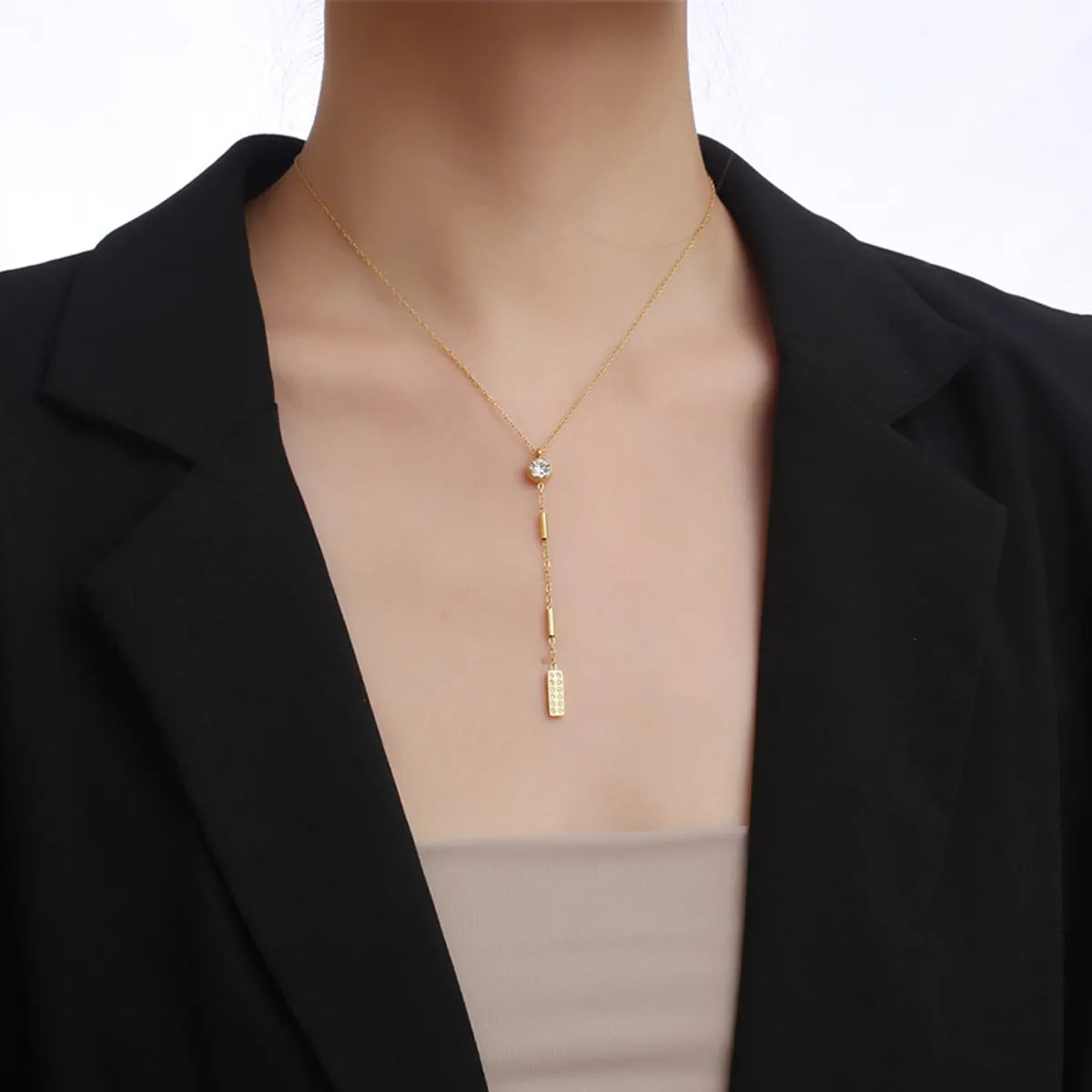 Wholesale Jewelry Simple Style Geometric 304 Stainless Steel Plating Necklace