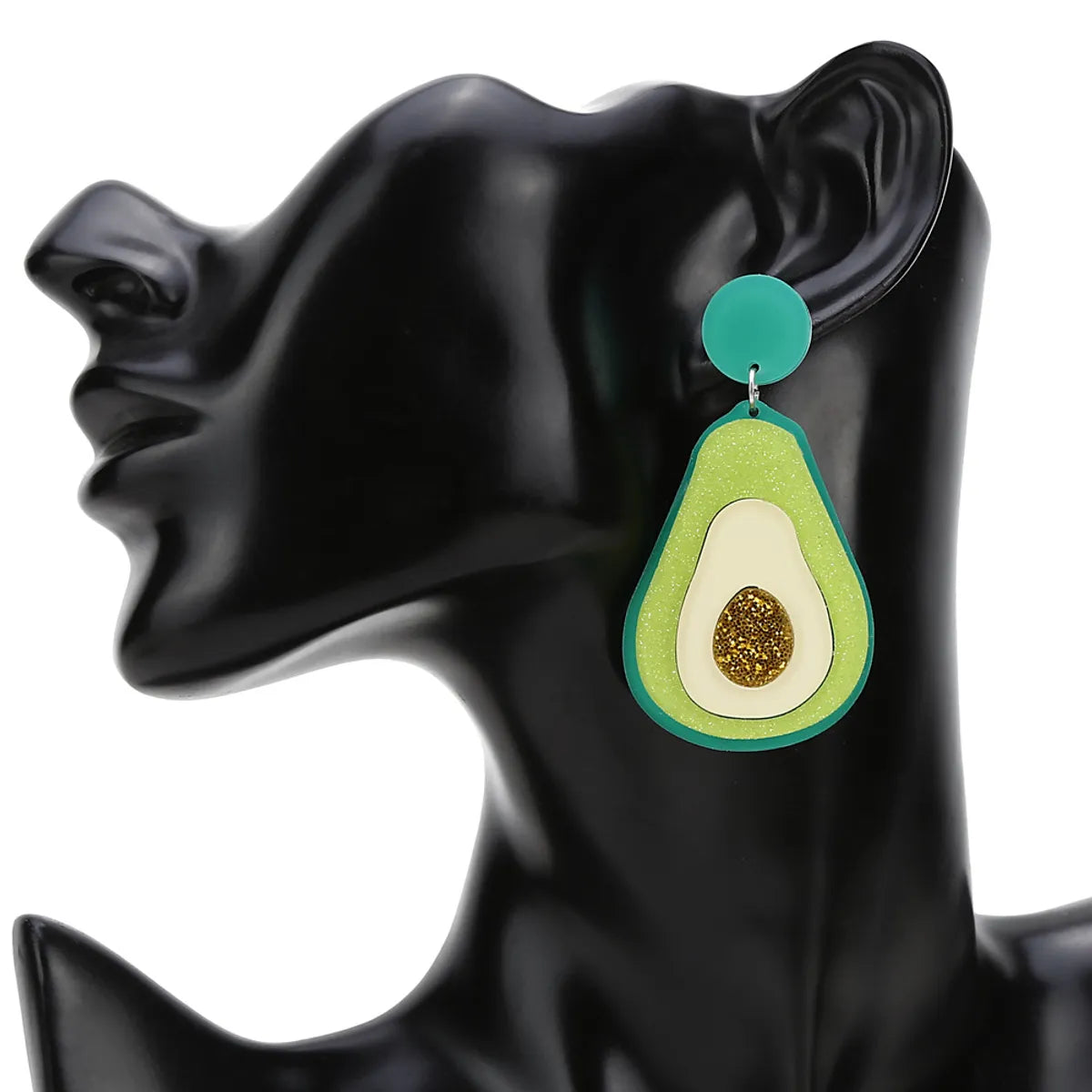 Fashion New Acrylic Avocado Fruit Green Earrings Cute Sweet Earrings Wholesale Gooddiy