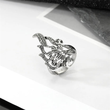 Fashion New Animal Wings Palm Geometric Resin Ring Jewelry