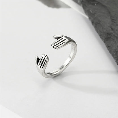 Fashion New Animal Wings Palm Geometric Resin Ring Jewelry