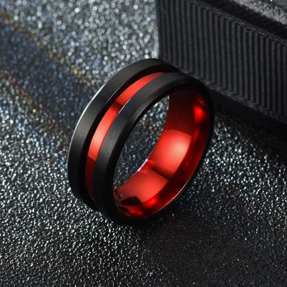 Fashion New  Aristocratic Red Slotted Black  Ring