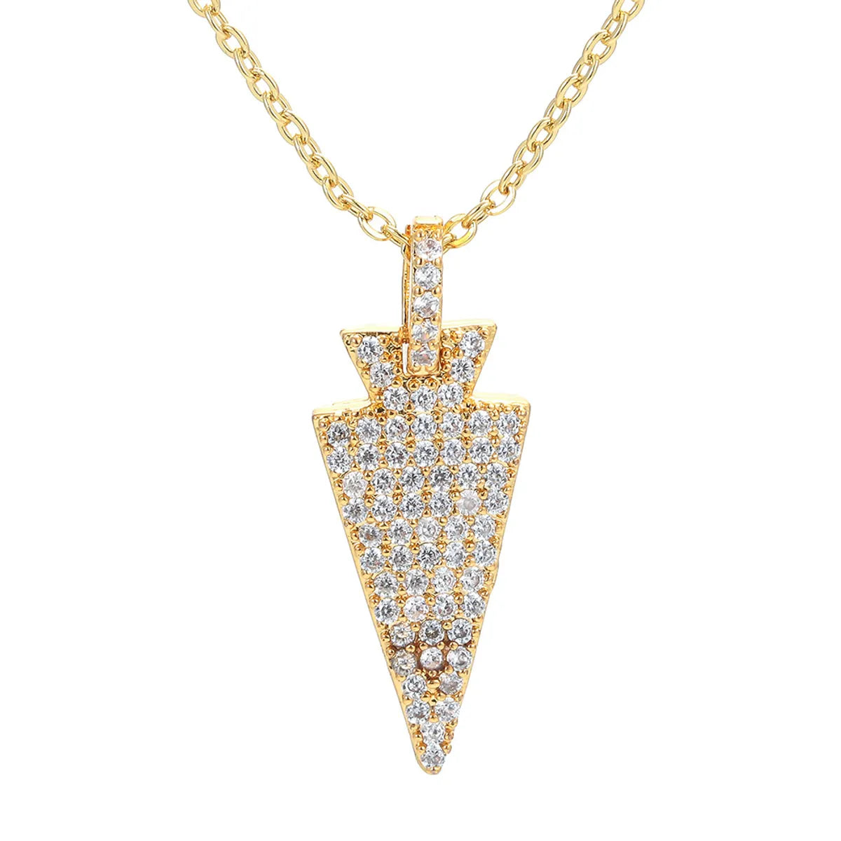 Fashion New Arrow Pendant Micro-inlaid Zircon Full Zircon Copper Necklace Wholesale