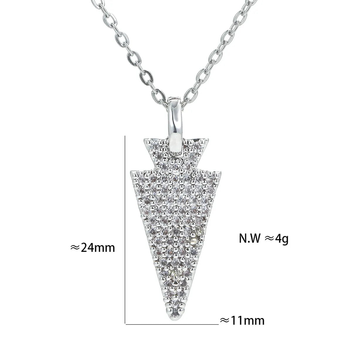 Fashion New Arrow Pendant Micro-inlaid Zircon Full Zircon Copper Necklace Wholesale