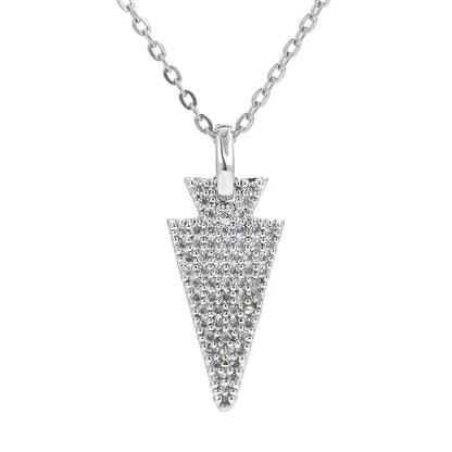 Fashion New Arrow Pendant Micro-inlaid Zircon Full Zircon Copper Necklace Wholesale