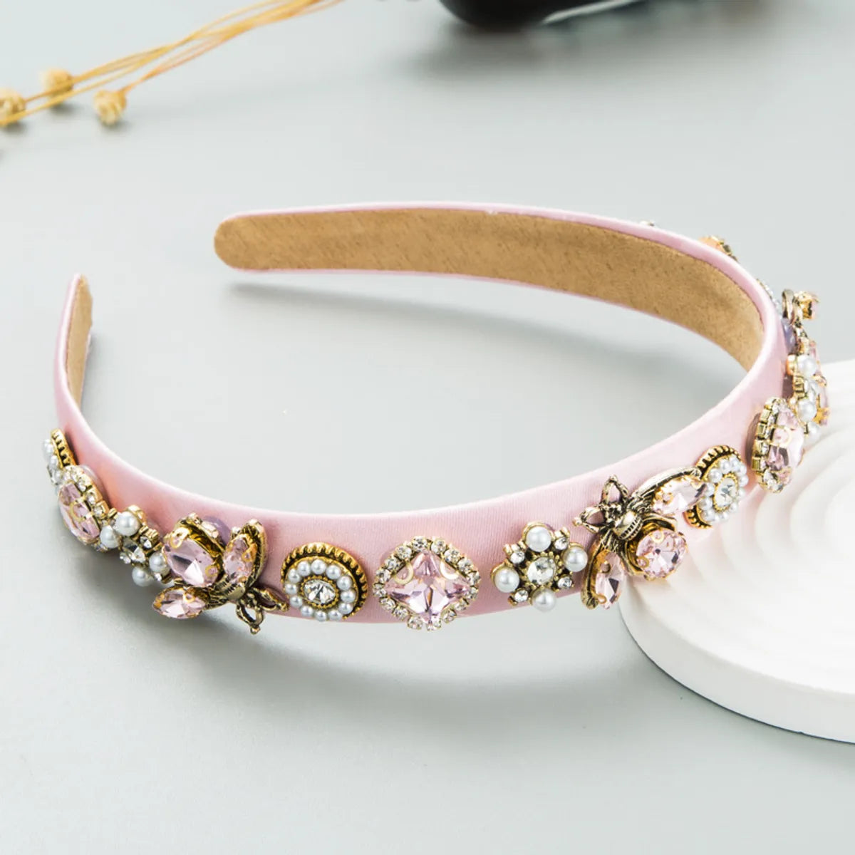 Fashion New Bee Rhinestone-Encrusted Pearl Hair Accessories Headband Ornament