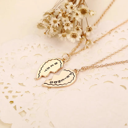 Fashion New Best Friends Birthday Gift Witness Friendship Chain Alloy Necklace Set