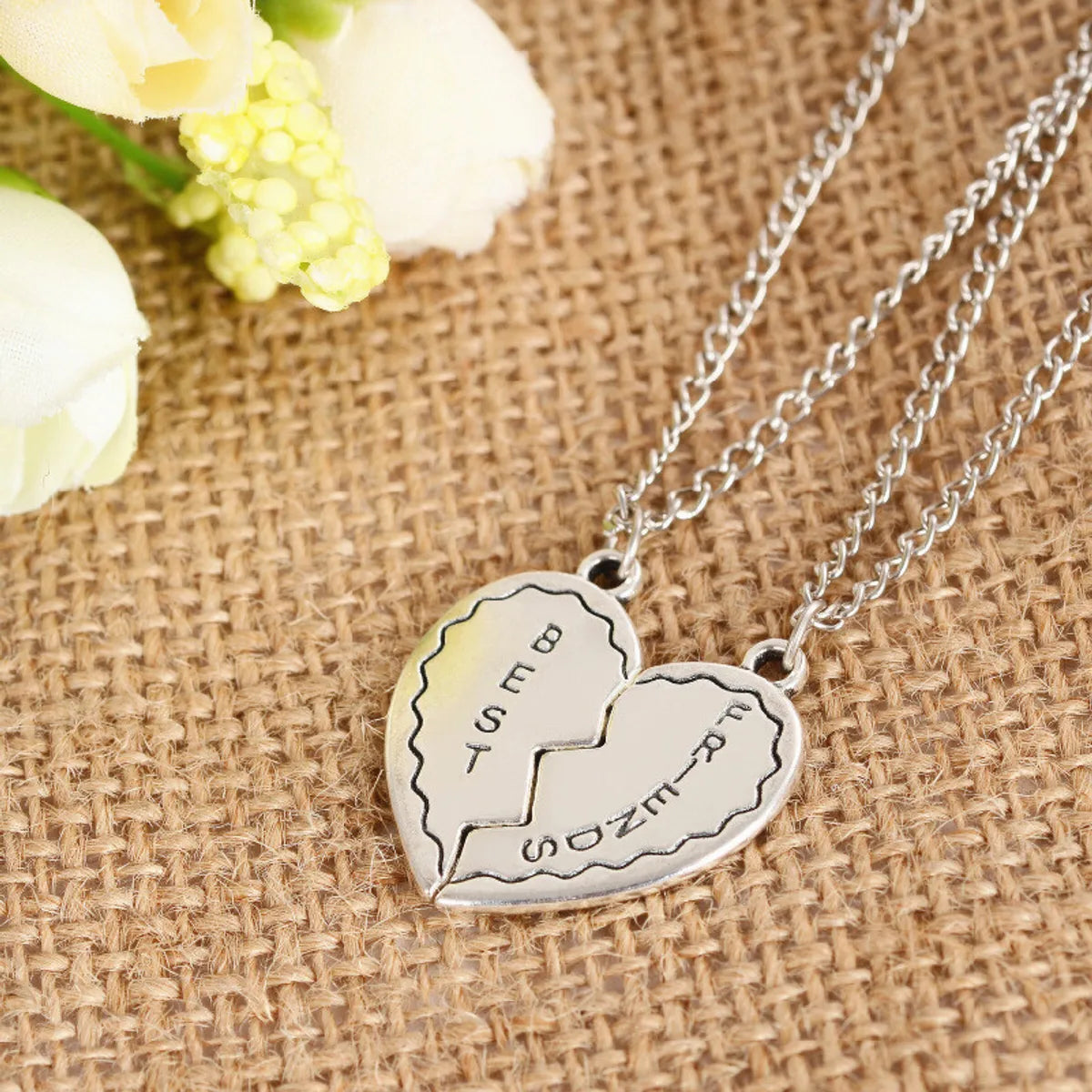 Fashion New Best Friends Birthday Gift Witness Friendship Chain Alloy Necklace Set