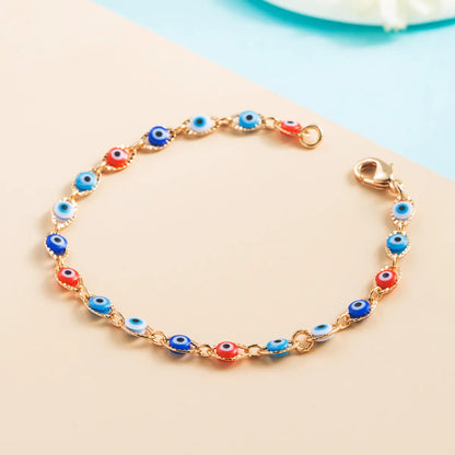 Fashion New Copper Gold-plated Dripping Oil Devil's Eye Bracelet