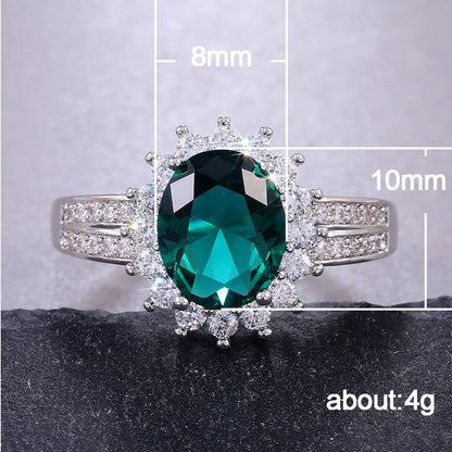 Fashion New Female Oval Zircon Copper Ring Small Jewelry