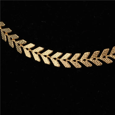 Fashion New Fishbone Chain   Hot-sale  Real Gold Plated Color Preservation Sequin Copper  Necklace Wholesale