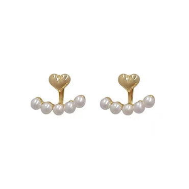 Fashion Geometric Inlaid Pearls Alloy Pearl Earrings