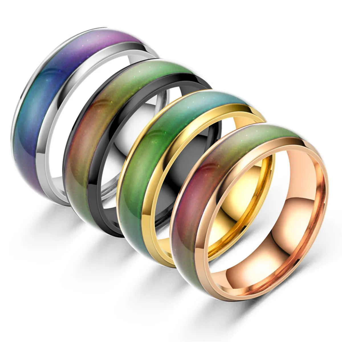 Fashion New Glazed Seven Color Changing Ring