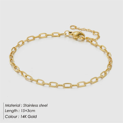 Fashion New Gold-plated Female Stainless Steel Chain Simple Hand Bracelet