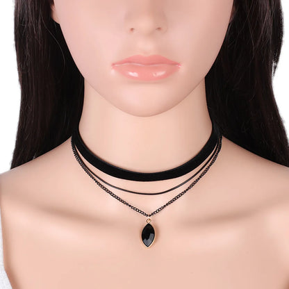 Fashion New Gothic Neckband Choker Collar Lace Necklace Set